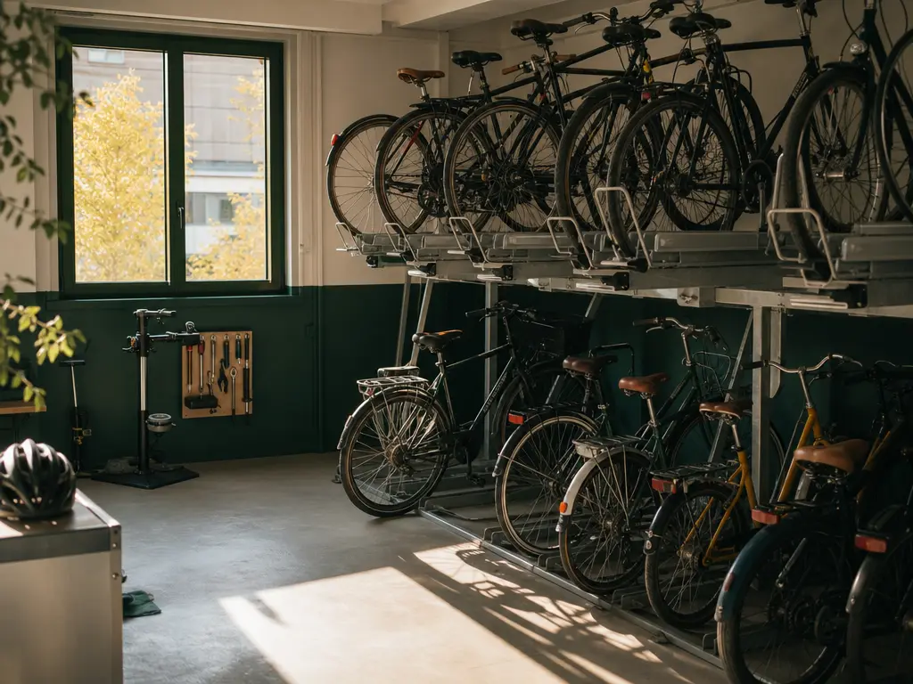 Local vélo intérieur sécurisé dans un immeuble